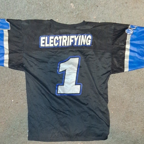 VINTAGE Black and Blue  'The Rock' Electrifying Jersey - Picture 1 of 5